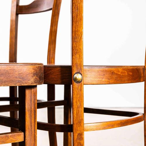 Oak Step Back Dining Chairs, 1950s, Set of 4 For Sale - Image 4 of 11