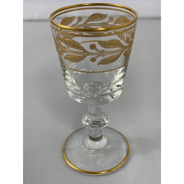 Vintage GlastonburyLotus Laurel Gold Crystal Cordial Stemware Set of 8 Chairish