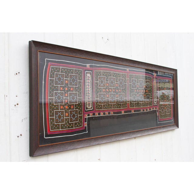 19th Century Antique Hmong Tribe Framed Textile For Sale - Image 5 of 8