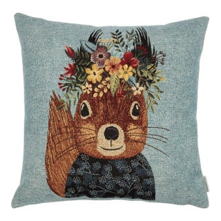 Sammie Squirrel Woven Cushion With Feather Filler - 42x42cm (17"x17") For Sale