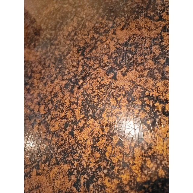 1970s Pair of Vintage Henredon Lacquered Parsons Style Side Tables – Faux Tortoiseshell Finish For Sale - Image 10 of 11