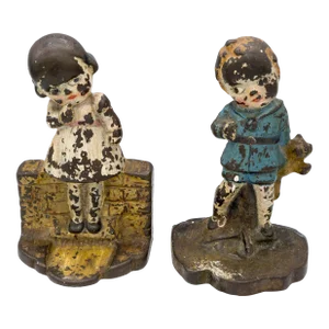 Antique Cast Iron Door Stops - Set of 2