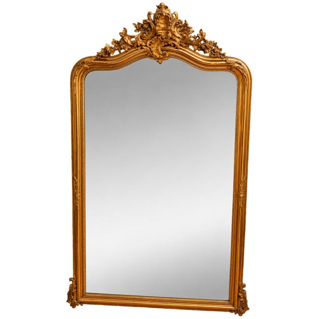 Large Louis XV Style Fireplace Mirror, 19th Century For Sale - Image 9 of 9