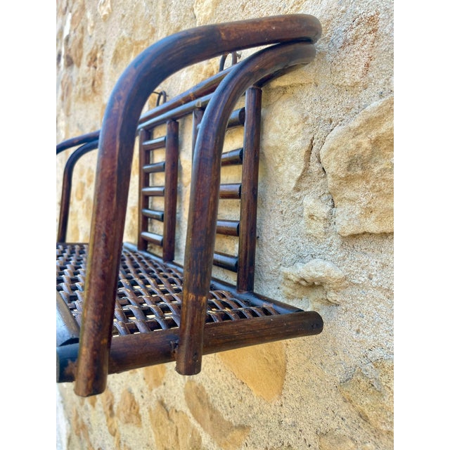 Mid- Century, Bamboo & Rattan Wall Shelf, 1960s For Sale - Image 9 of 18