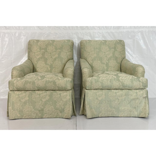 1980s Pair of "Colefax" Swivel Lounge Chairs & Ottoman Made in the Usa by Pearson For Sale - Image 10 of 18