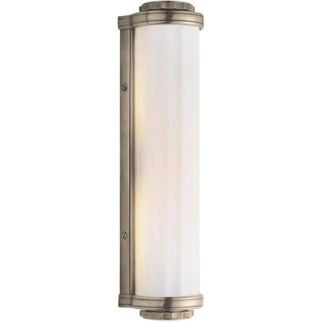 Milton Road Bath Light in Antique Nickel with White Glass Designer: Thomas O'Brien Height: 14.5" Extension: 4" Backplate:...