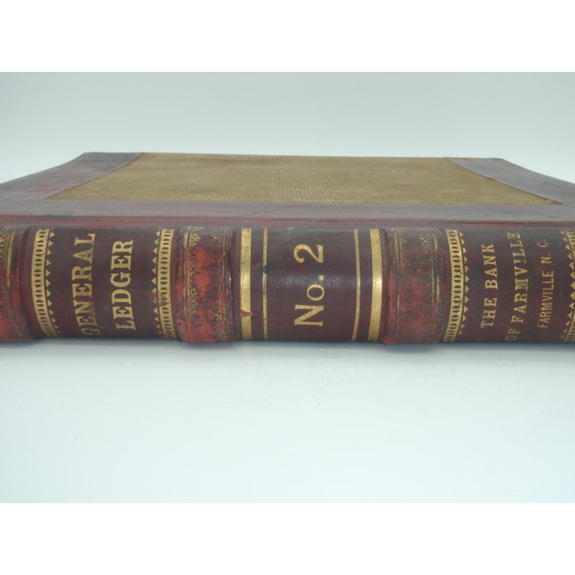 Authentic Large Antique Accounting Ledger Book- North Carolina 1909 A true statement piece, this generously sized book...