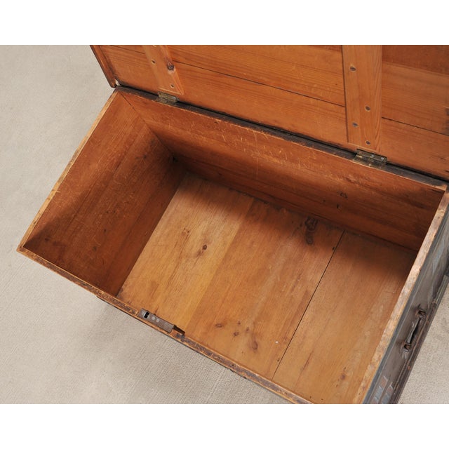 Coffee 19th C. English Painted Pine Chest With Georgian Manor Façade For Sale - Image 8 of 18