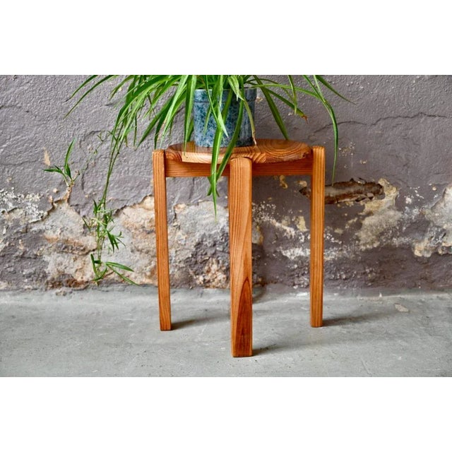 Wood Chalet Pine Stool, 1970s For Sale - Image 7 of 8