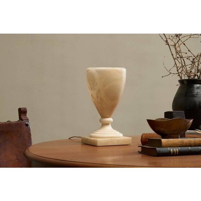 Large Mid-Century Modern Table Lamp in Alabaster, 1970s For Sale - Image 4 of 13