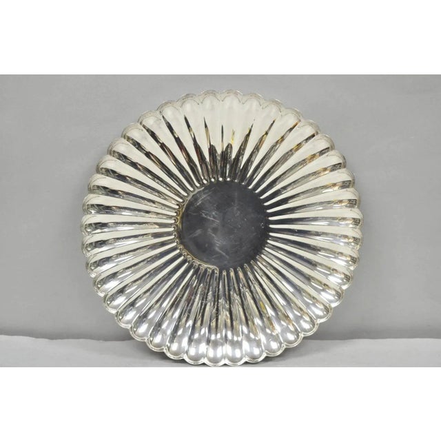 Mid 20th Century Reed & Barton 1853 Modern Silver Plated Scalloped 14" Round Dish Serving Platter For Sale - Image 11 of 11