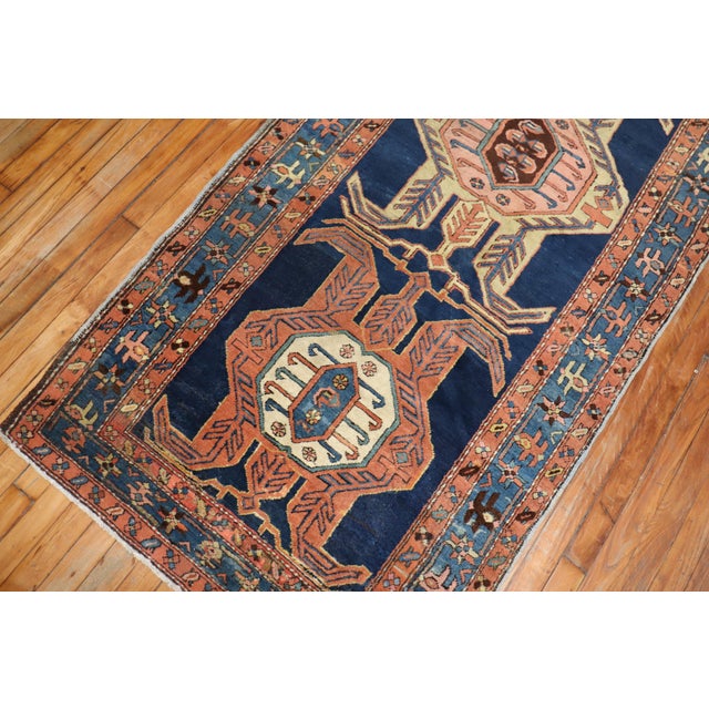 Contemporary Late 19th Century Tribal Heriz Serapi Runner - 3'6" x 18' For Sale - Image 3 of 6