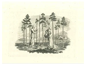 Thomas Holloway, Daily Life Scene, Original Etching, 1810