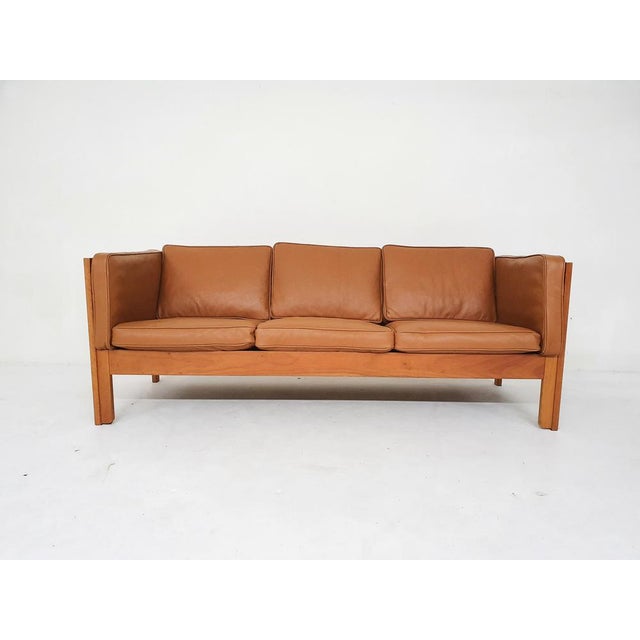 Cognac Leather 2343 Sofa by Børge Mogensen for Fredericia, Denmark, 1960s For Sale - Image 17 of 17