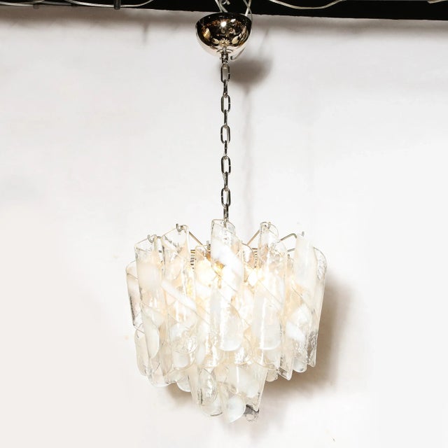 Mid-Century Modernist Hand-Blown Murano Glass Torciglioni Chandelier by Mazzega For Sale In New York - Image 6 of 12