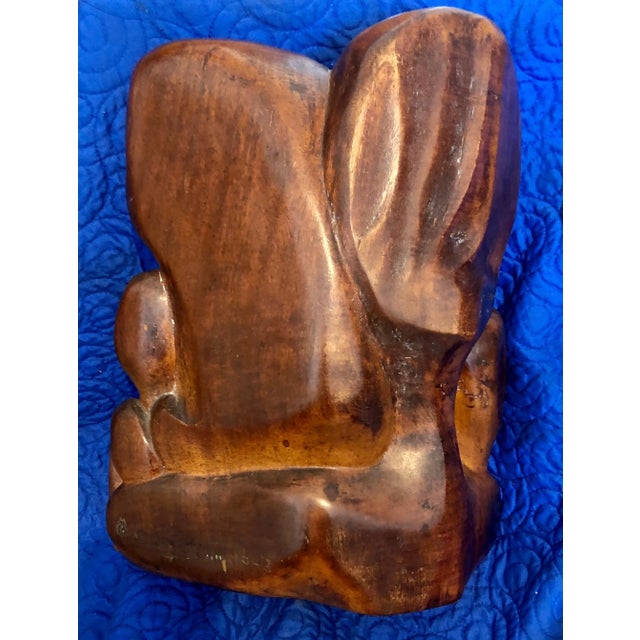 Wood Miriam Sommerburg, Carved Wood German Expressionist Sculpture Jewish Woman Refugee Artist Judaica, c.1950s For Sale - Image 7 of 13