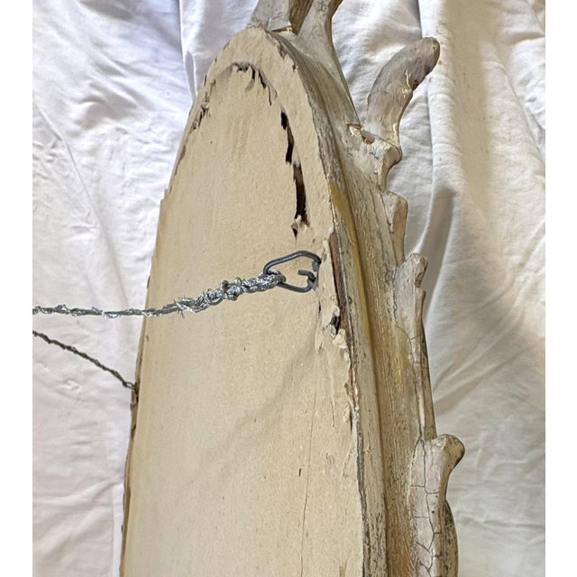 1900's Hollywood Regency Style Wood With Plaster Wall Mirror With Curved Foliate Design For Sale - Image 15 of 18