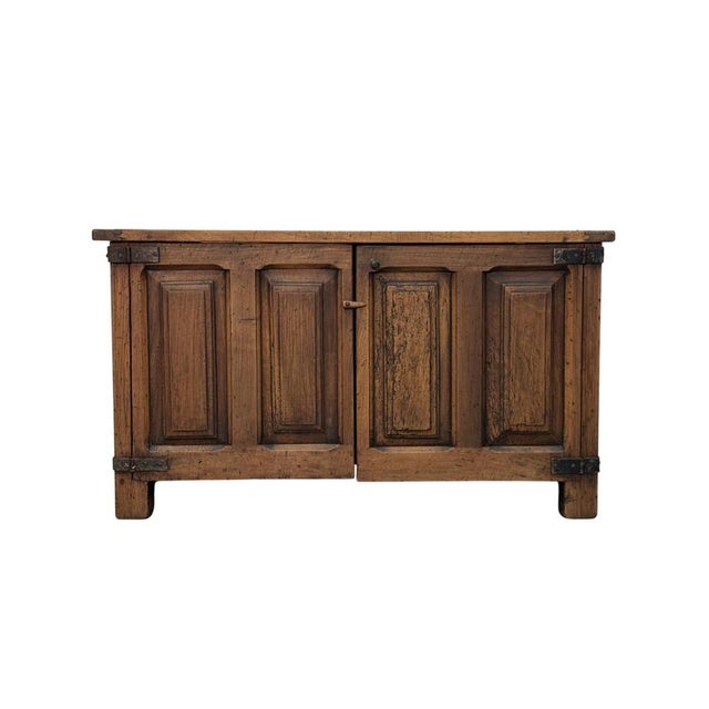 2000 - 2009 18th Century Rustic Gothic Low Walnut Sideboard For Sale - Image 5 of 5