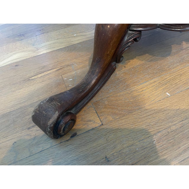 1980s Clover Leaf Pedestal Table in Dark Wood For Sale - Image 15 of 15