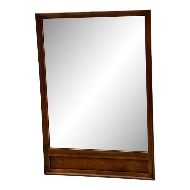 Vintage Mid Century Modern Wood Wall Mirror For Sale