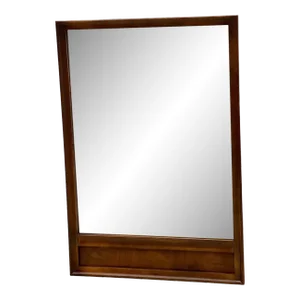 Vintage Mid Century Modern Wood Wall Mirror