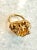 Brutalist Mid-Century Emmons Brutalist Goldtone Cocktail Ring With Citrine - Size 7.5 For Sale - Image 3 of 7