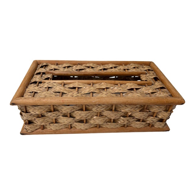 Vintage Rustic Wood Tissue Box Cover For Sale