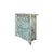 Abstract Distressed Soft Turquoise Green Geometric Edge Credenza Storage Cabinet For Sale - Image 3 of 6