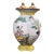 Vintage Chinese Style Enameled Brass Scenic Vase With Double Finial Lid, Hand-Painted Figures For Sale