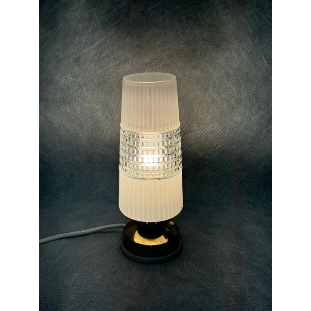 Mid-Century White Glass Lamp from Molecz, 1970s For Sale - Image 10 of 11