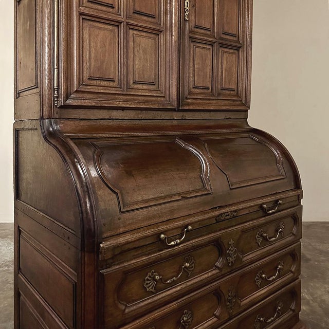 Burnt Umber 19th Century French Bookcase ~ Cylinder Secretary For Sale - Image 8 of 18