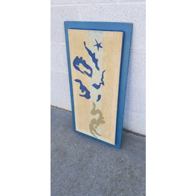 Mid-Century Textile Art Work on Frame For Sale - Image 4 of 7