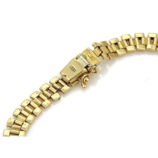 Mid 20th Century Jubilee Link 18k Yellow Gold Soft Flex Italian Bracelet For Sale - Image 4 of 4