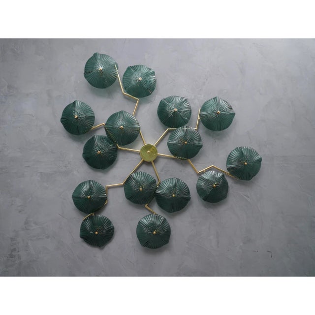 Mid-Century Murano Art Glass and Brass Chandelier / Wall Light, 1980s For Sale - Image 10 of 10