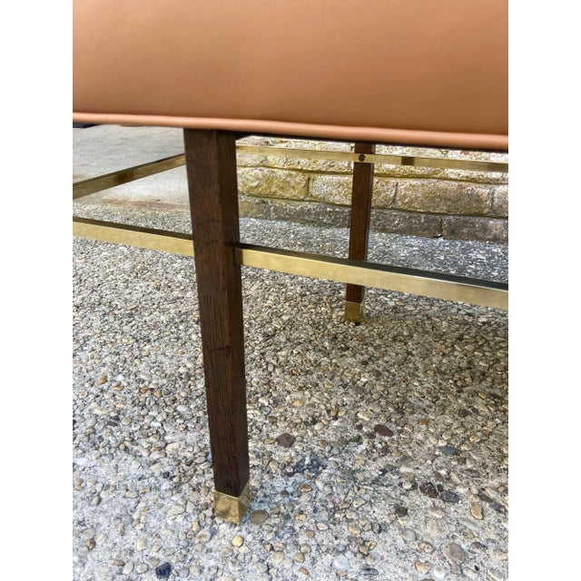 1950s Harvey Probber Brass & Leather Bench For Sale - Image 10 of 12