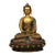 Vintage Gilt Brass Shakyamuni Buddha Statue With Polychrome Robe & Lotus Base For Sale