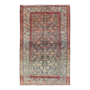 Antique Persian Malayer Rug With Colorful All-Over Geometric Design 2'8 X 4'7