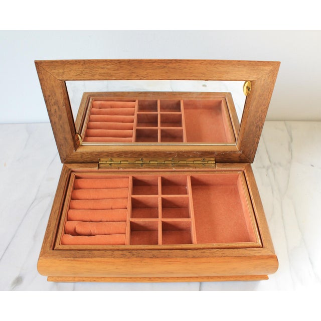 Mid 20th Century Vintage Wood Jewelry Box For Sale - Image 5 of 14