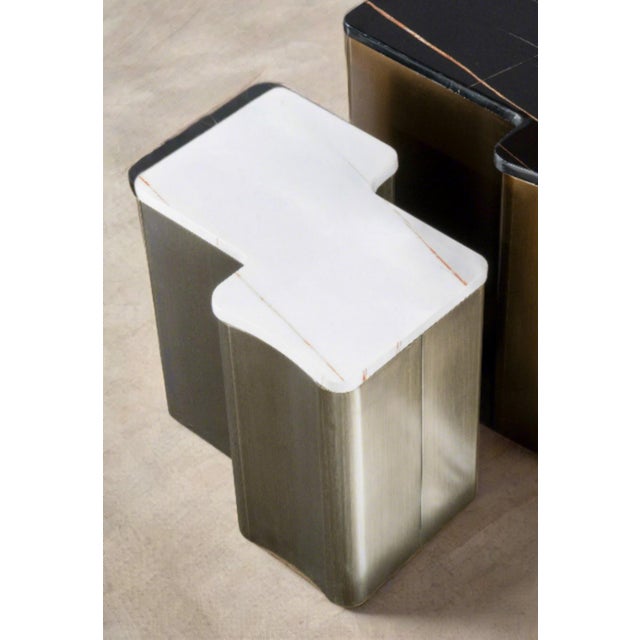 Elevate your space with this chic Ludie Marble Top Irregular Shape Side Table. The free-form shape adds a splash of...