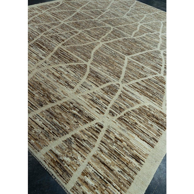 Chocolate Turkish Modern Handmade Rug 10'7" x 14' #20669 For Sale - Image 8 of 8