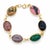 Vintage 14k Yellow Gold Multi-Gemstone Carved Scarab Link Bracelet For Sale In New York - Image 6 of 6