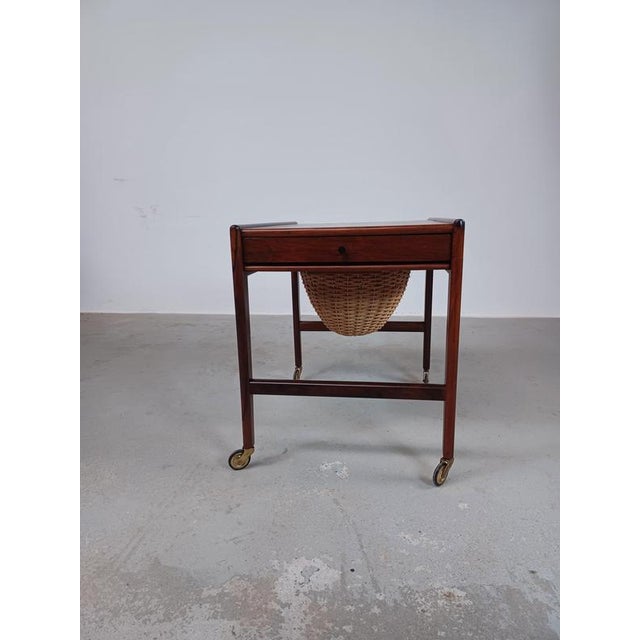 Wood Fully Danish Rosewood Sewing Table, 1960s For Sale - Image 7 of 16
