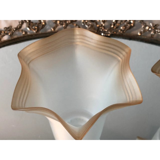 Art Nouveau Pair of Late 20th Century Vianne Cognac Tulip Otteson Glass Satin Shades #271 For Sale - Image 3 of 8