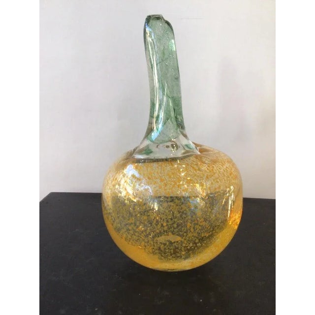 1980s Hand Blown Glass Pumpkin by Stuart Braunstein For Sale - Image 4 of 10
