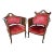 Antique Italian Matching Mahogany His Her Armchairs For Sale