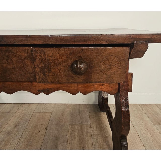 Chestnut Trestle/Library Table, Italy or Spain Circa 1720 For Sale - Image 13 of 13