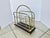 Early 20th Century English Victorian Brass Wood Newspaper Magazine Rack For Sale - Image 5 of 18