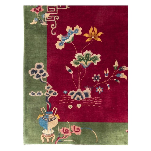 Mid 20th Century Galerie Shabab Collection Mid-20th Century Handmade Chinese Art Deco Room Size Carpet For Sale - Image 5 of 10