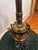 Early 20th Century Vintage Brass and Forest Green Glass Dual-Socket Banquet Lamp For Sale - Image 5 of 10