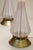 1960 Large White & Pink Barovier Toso Murano Italy Latticino Blown Art Glass Brass Table Lamps - a Pair For Sale In Los Angeles - Image 6 of 13